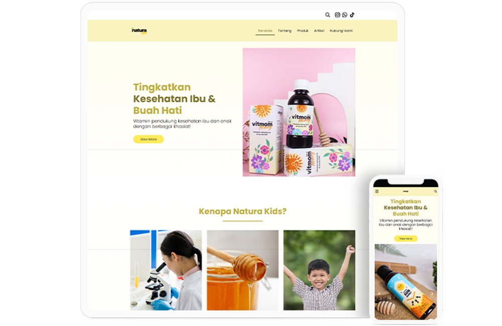 E-commerce web for kids and moms vitamins